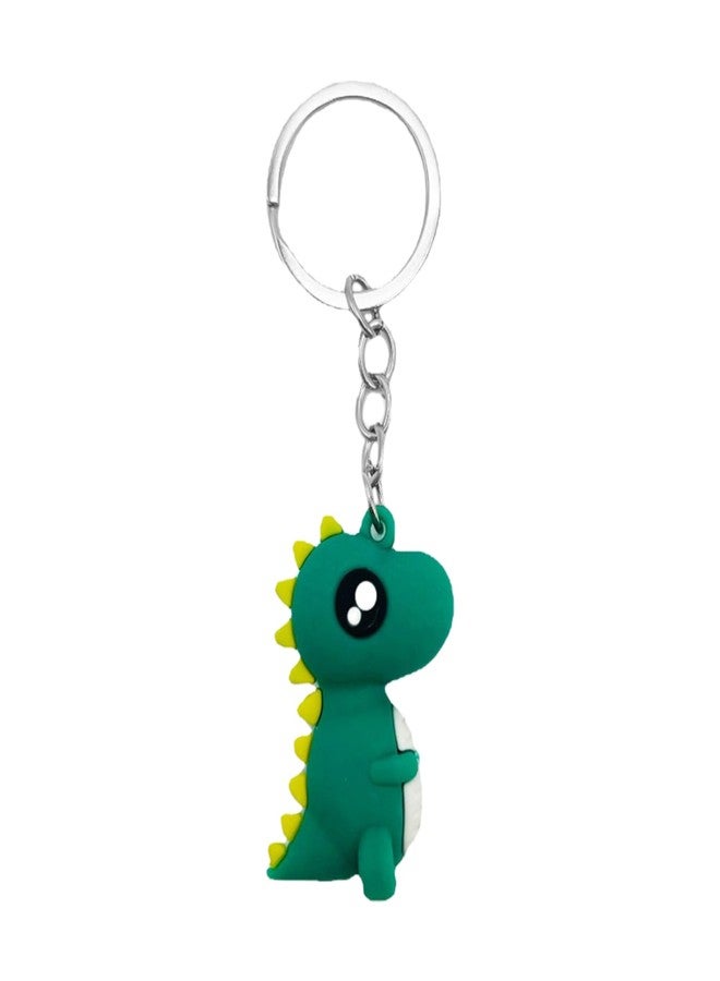POYAMUSE Colorful Cartoon Dinosaur Keychain - Fun Novelty Dinosaur Charm Keyring for Boys Girls-green - Image 1